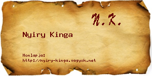 Nyiry Kinga névjegykártya